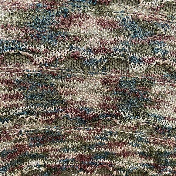 Ball of Cotton Handloomed in USA variegated yarn draped bell sleeve cardigan - Picture 8 of 13